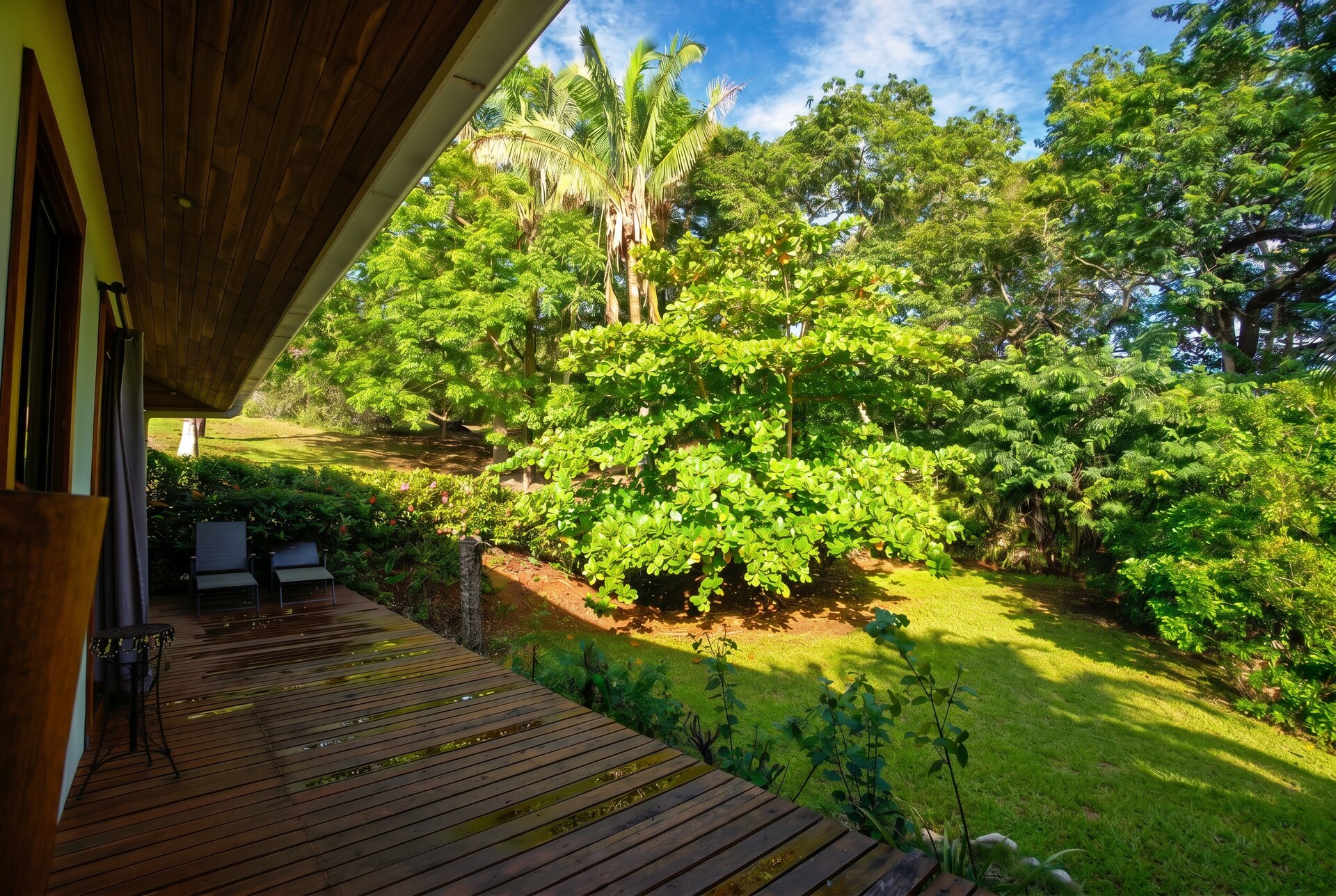 Deck overlooking the garden